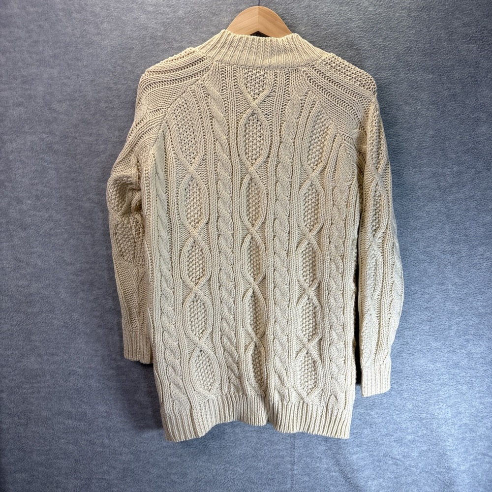 Chunky Cable Knit Fisherman Cardigan Sweater Big Buttons Soft Tunic Oversized OS - Picture 8 of 12